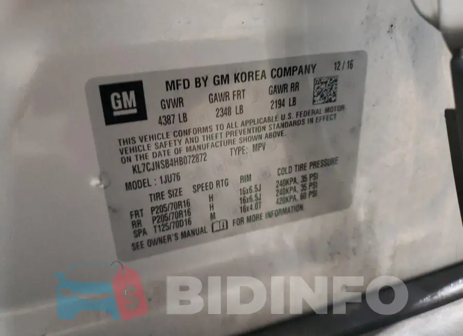 KL7CJNSB4HB072872 Photo# 13