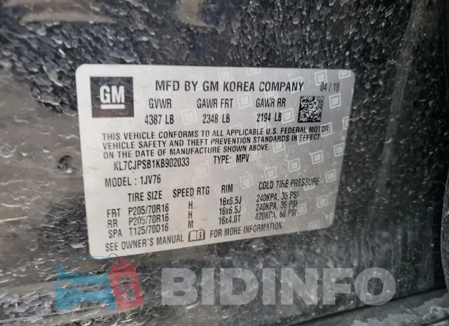 KL7CJPSB1KB902033 Photo# 13