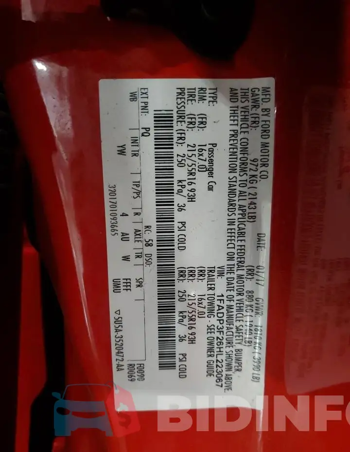 1FADP3F26HL223067 Photo# 12