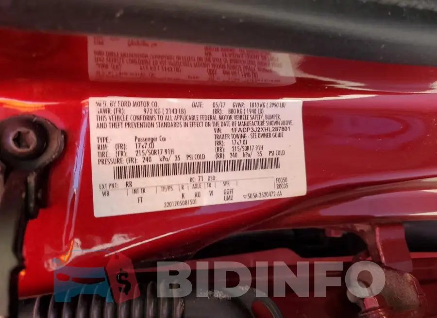 1FADP3J2XHL287801 Photo# 12