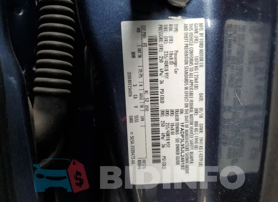 1FADP3L95JL249182 Photo# 12