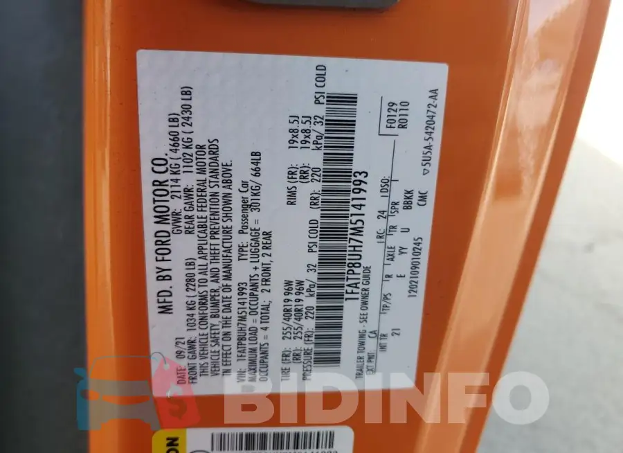 1FATP8UH7M5141993 Photo# 13