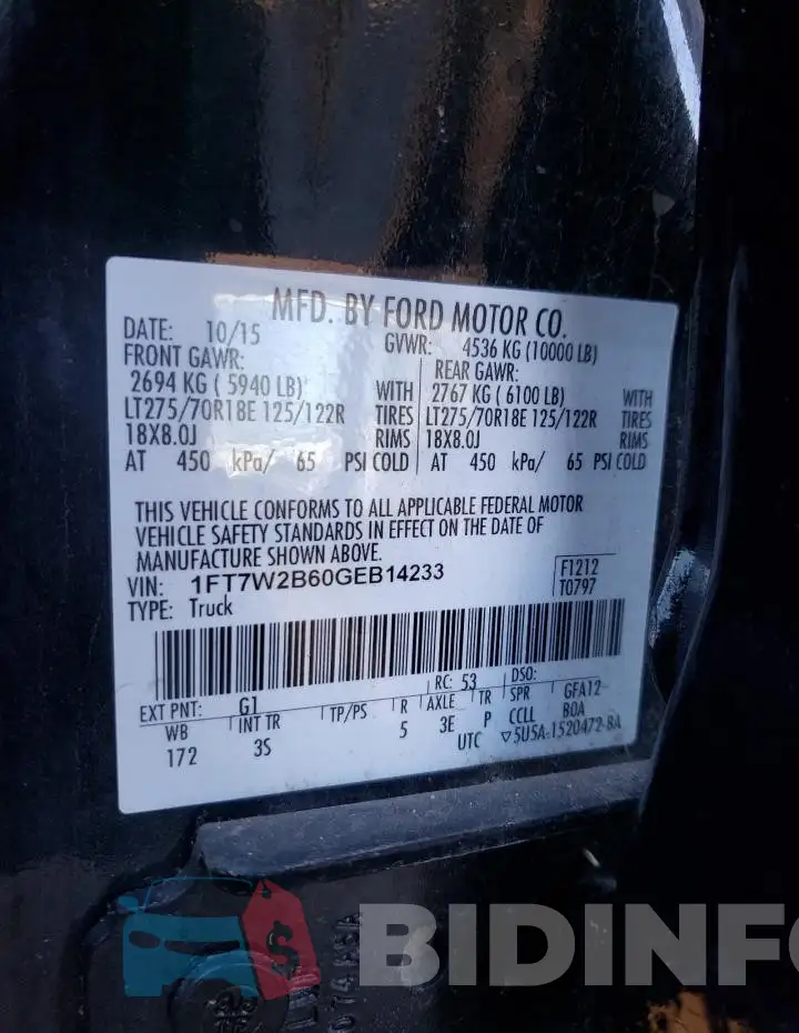 1FT7W2B60GEB14233 Photo# 12