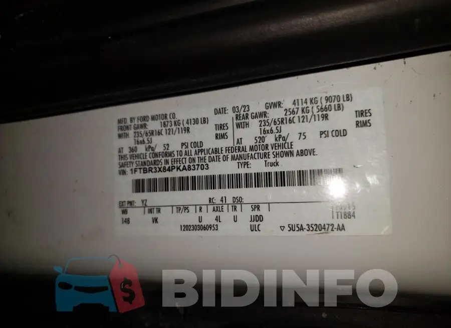 1FTBR3X84PKA83703 Photo# 13