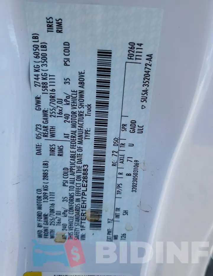 1FTER1EH7PLE28883 Photo# 12