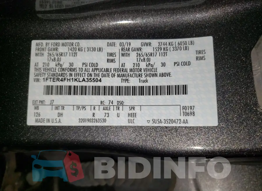 1FTER4FH1KLA35504 Photo# 13