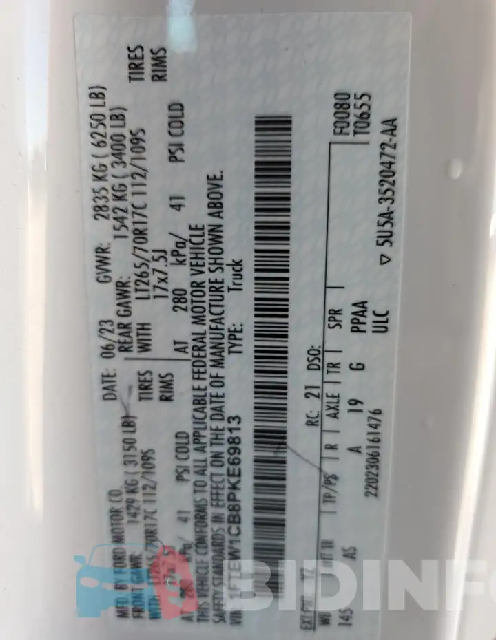 1FTEW1CB8PKE69813 Photo# 12