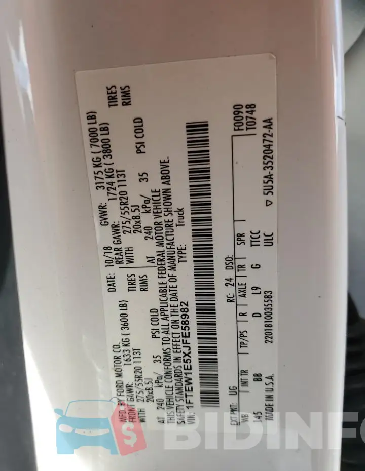 1FTEW1E5XJFE58982 Photo# 12