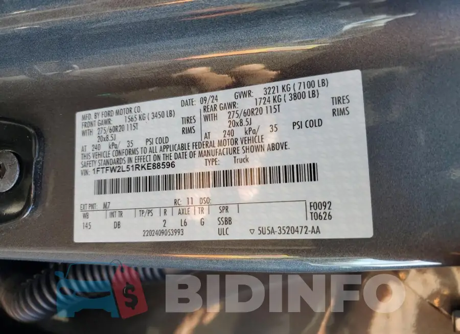 1FTFW2L51RKE88596 Photo# 13