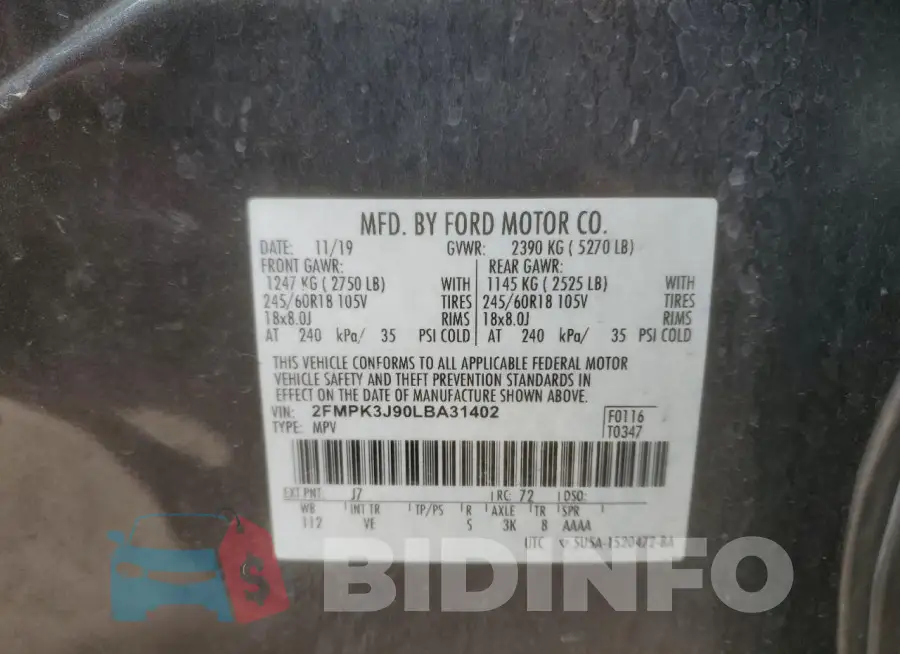 2FMPK3J90LBA31402 Photo# 13