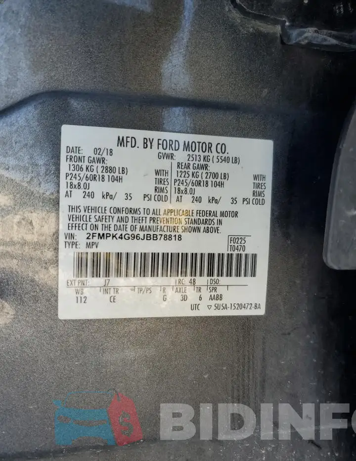 2FMPK4G96JBB78818 Photo# 14