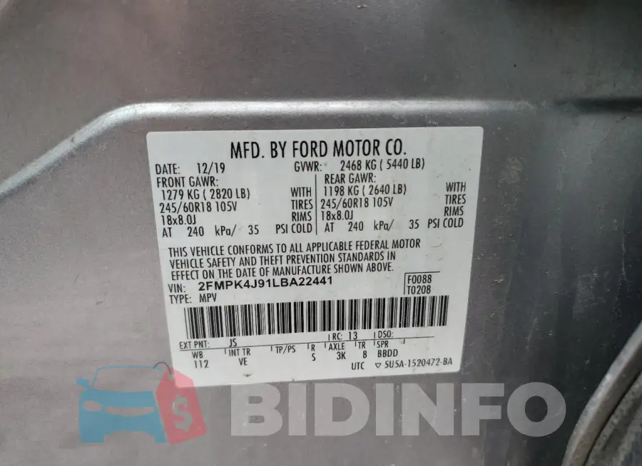 2FMPK4J91LBA22441 Photo# 14