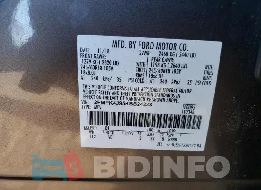 2FMPK4J95KBB24338 Photo# 12