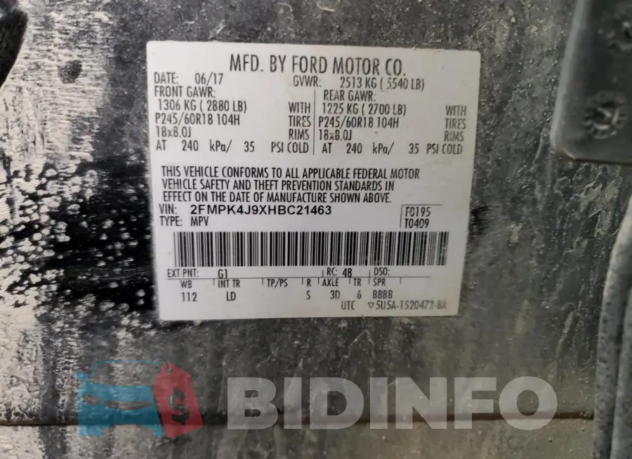 2FMPK4J9XHBC21463 Photo# 13