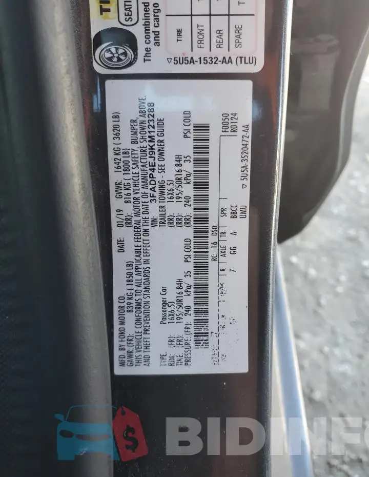3FADP4EJ9KM123288 Photo# 12