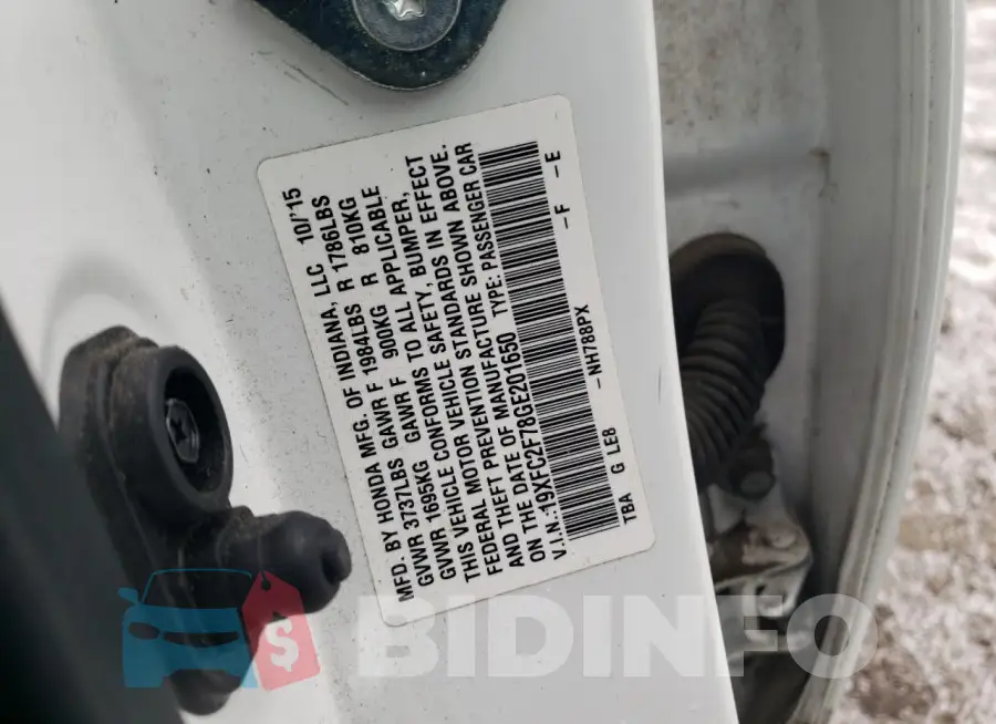 19XFC2F78GE201650 Photo# 12