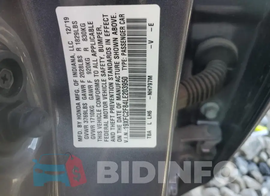 19XFC2F84LE203950 Photo# 12
