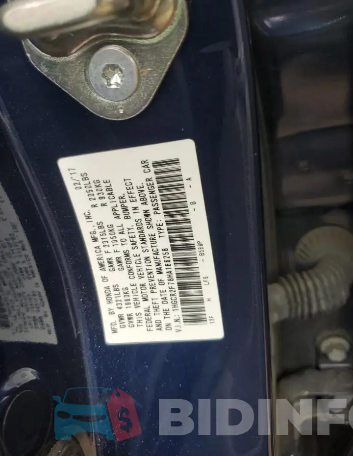 1HGCR2F78HA166258 Photo# 12