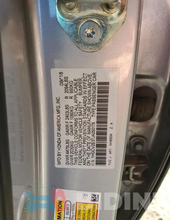 1HGCV2E37JA050176 Photo# 13