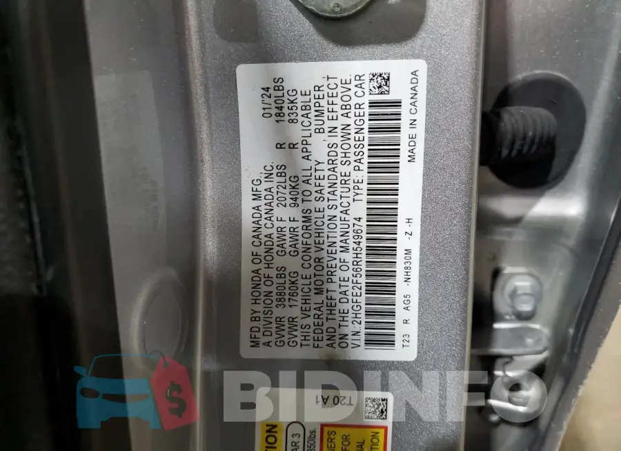 2HGFE2F56RH549674 Photo# 12