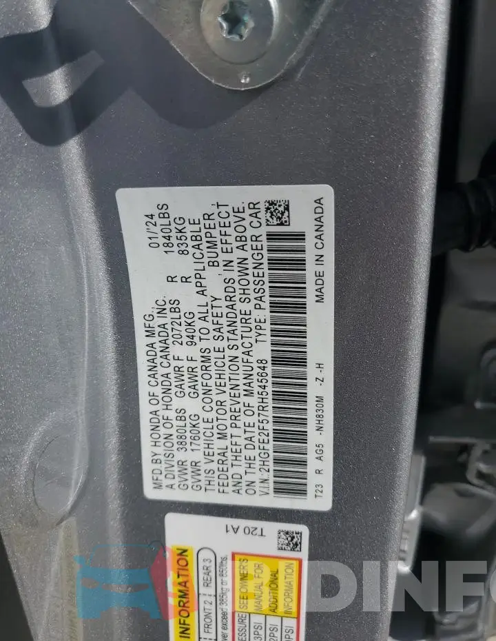 2HGFE2F57RH545648 Photo# 12