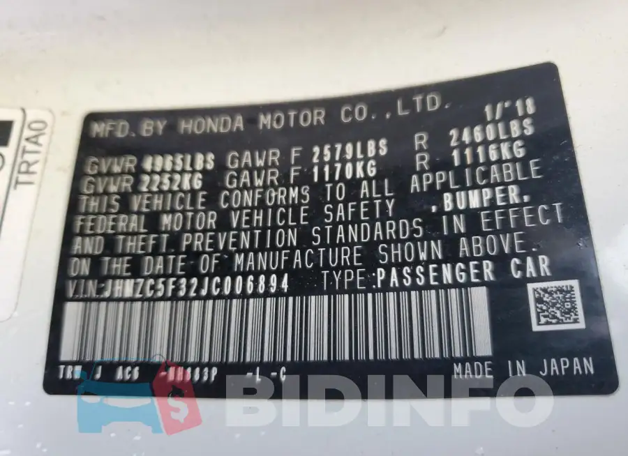 JHMZC5F32JC006894 Photo# 12
