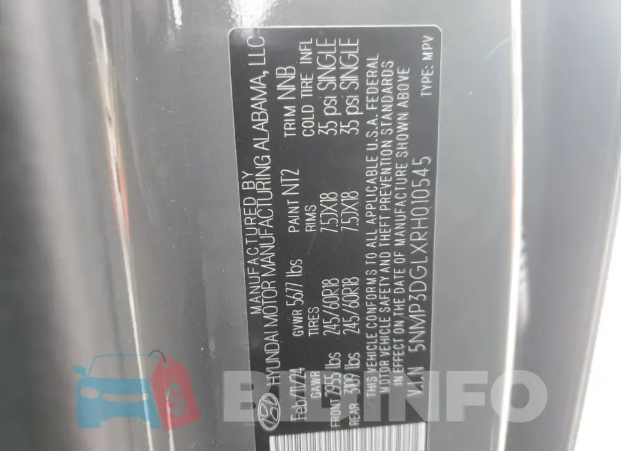 5NMP3DGLXRH010545 Photo# 14