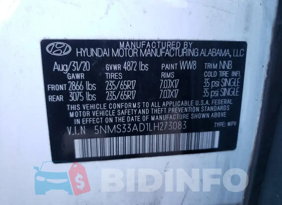 5NMS33AD1LH273083 Photo# 14