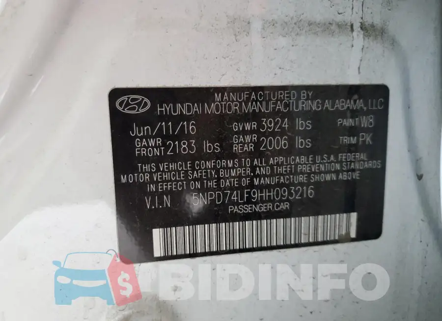 5NPD74LF9HH093216 Photo# 12