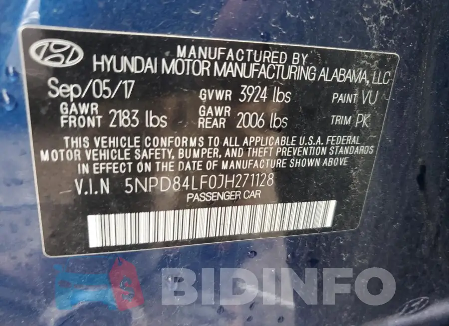 5NPD84LF0JH271128 Photo# 12