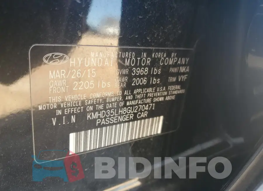 KMHD35LH8GU270471 Photo# 12
