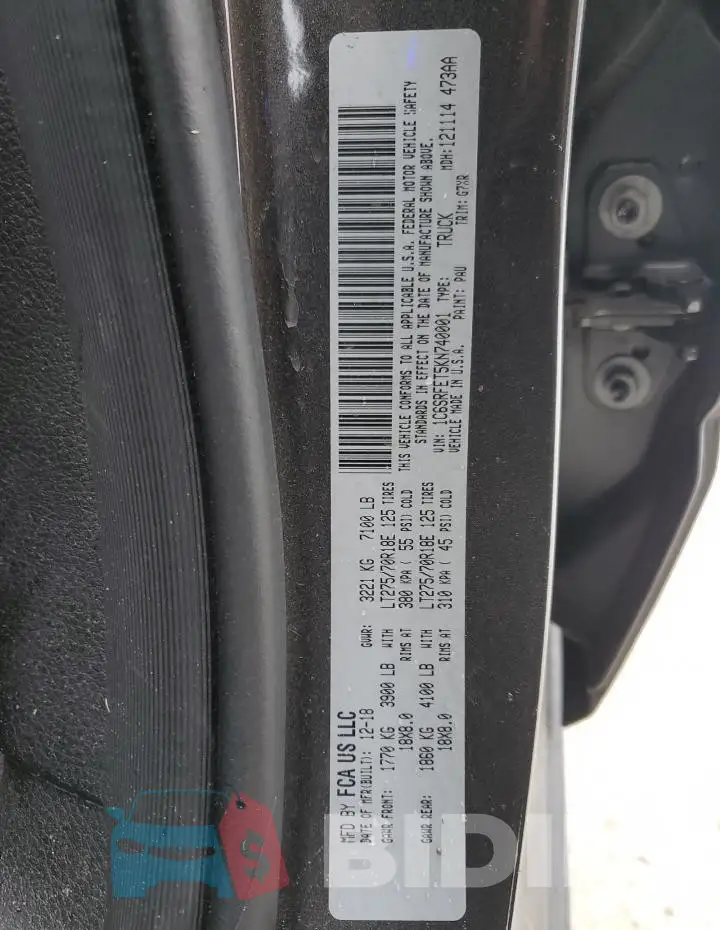 1C6SRFET5KN740001 Photo# 12