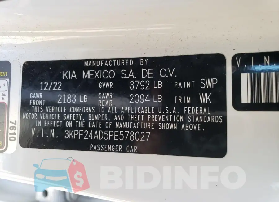 3KPF24AD5PE578027 Photo# 13
