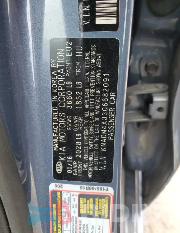 KNADM4A33G6682091 Photo# 12