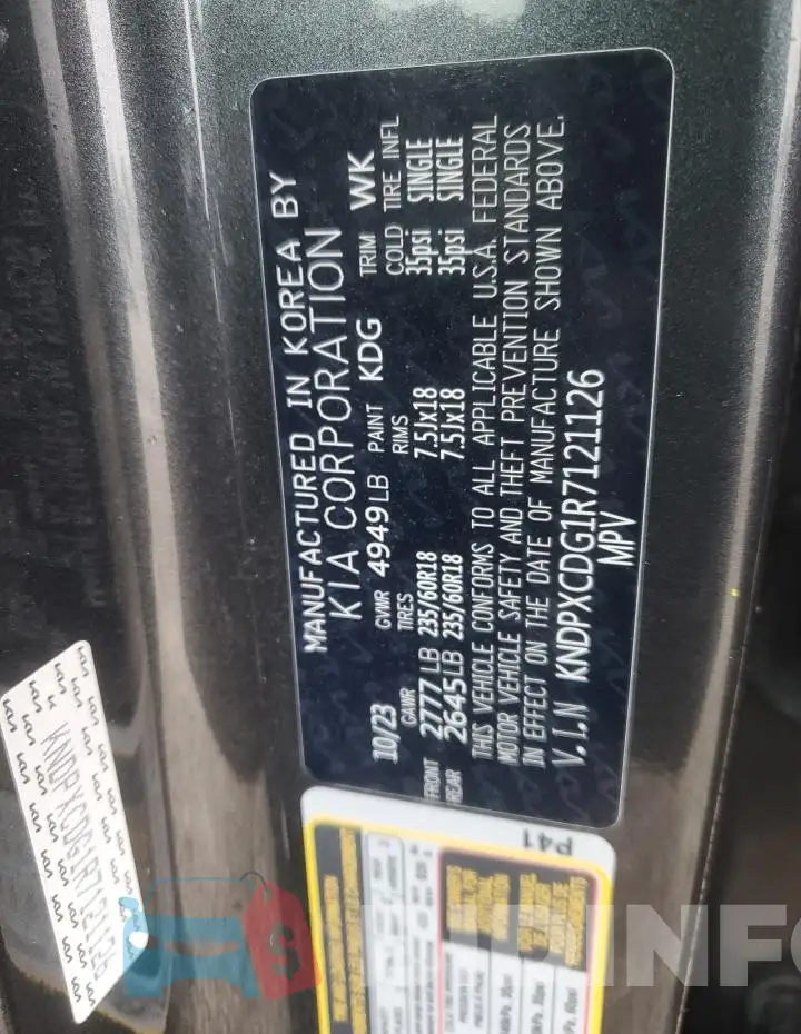 KNDPXCDG1R7121126 Photo# 13