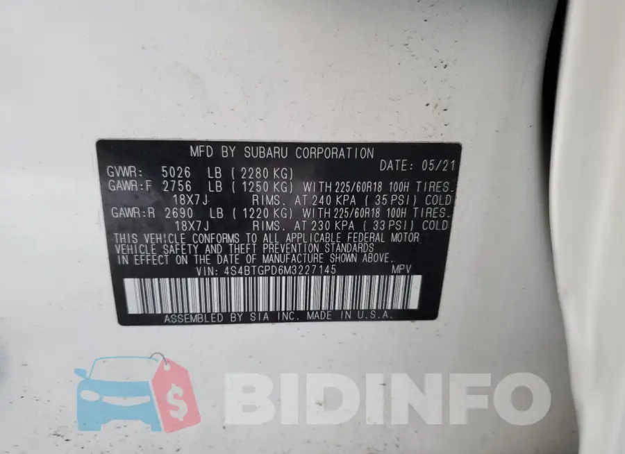 4S4BTGPD6M3227145 Photo# 13
