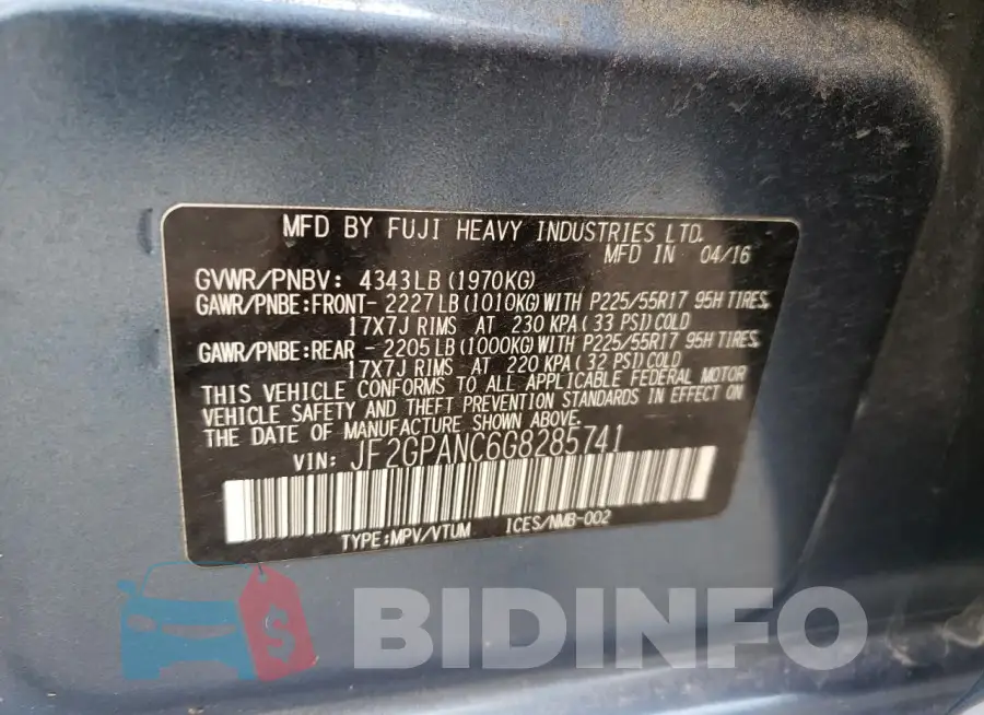 JF2GPANC6G8285741 Photo# 13