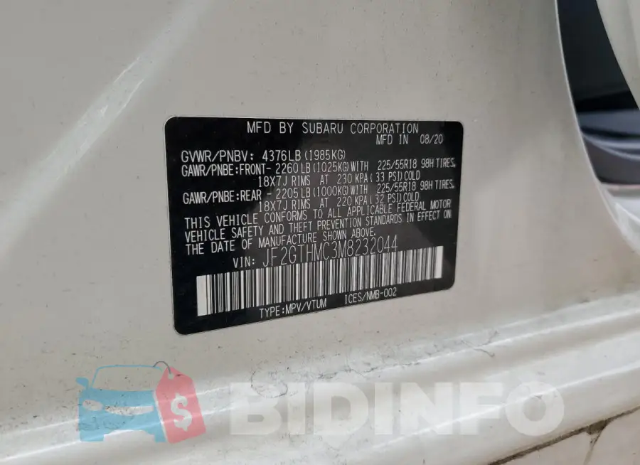JF2GTHMC3M8232044 Photo# 12