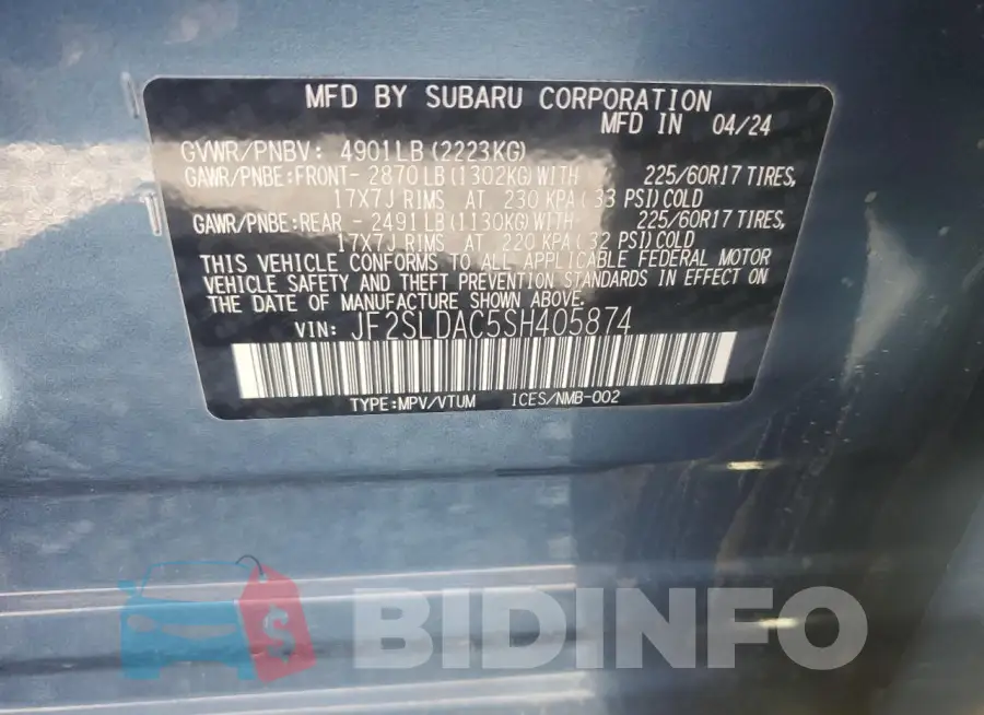 JF2SLDAC5SH405874 Photo# 12