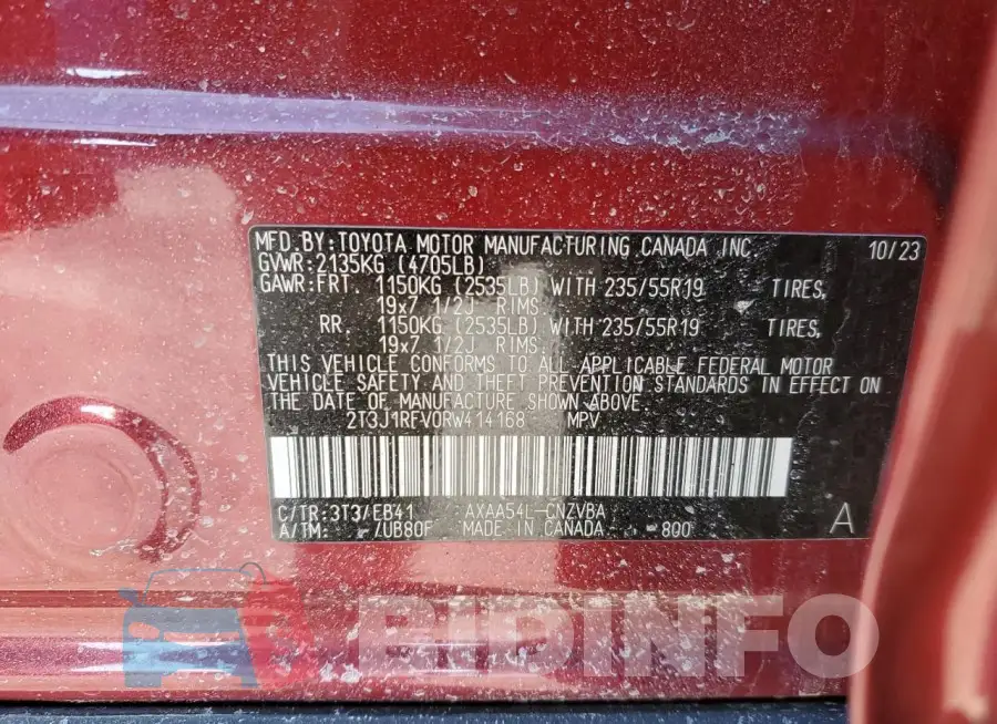 2T3J1RFV0RW414168 Photo# 13
