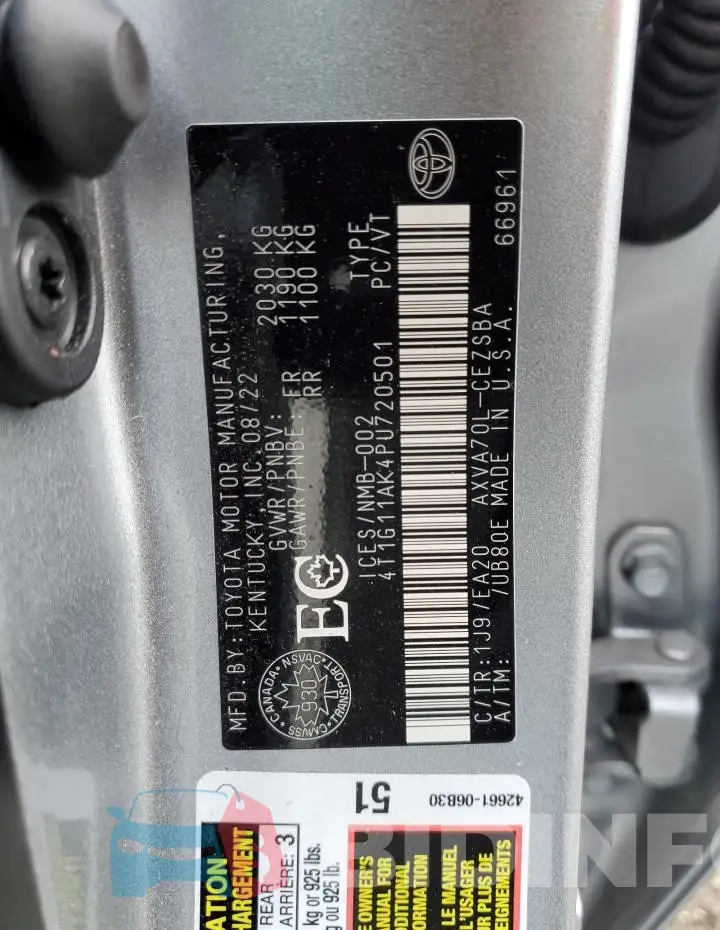 4T1G11AK4PU720501 Photo# 13