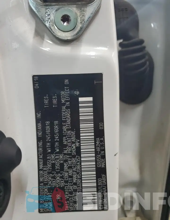 5TDJZRFH5JS864357 Photo# 14