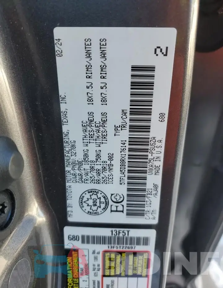 5TFLA5DB8RX176141 Photo# 12