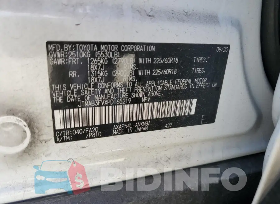 JTMAB3FVXPD165219 Photo# 13