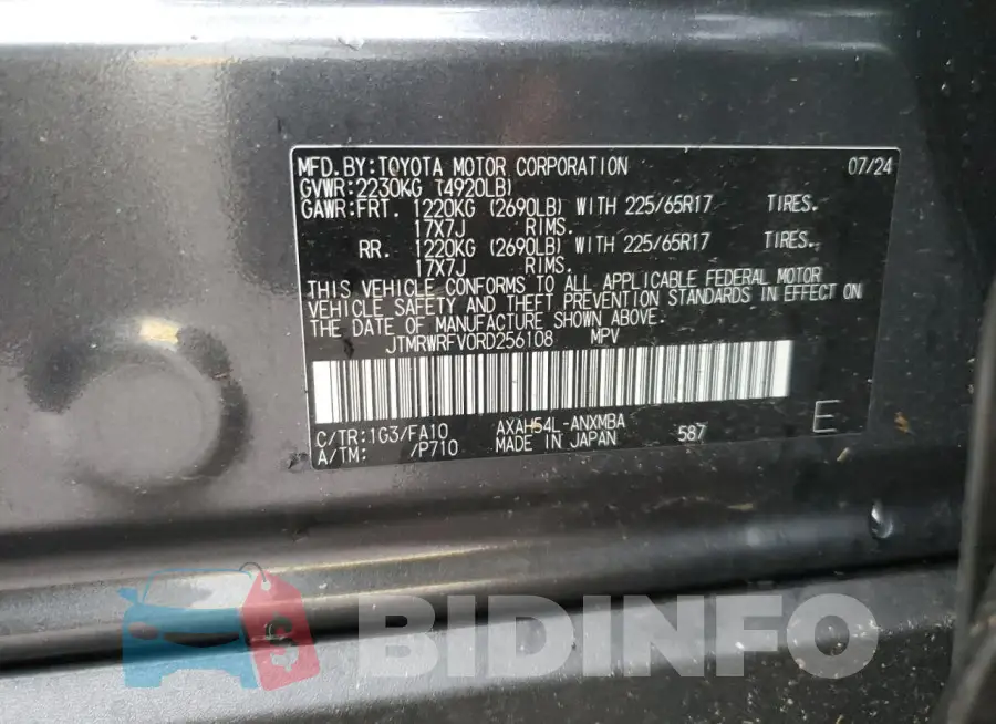 JTMRWRFV0RD256108 Photo# 13