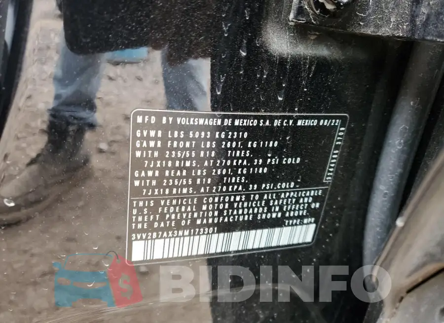 3VV2B7AX3NM173301 Photo# 14