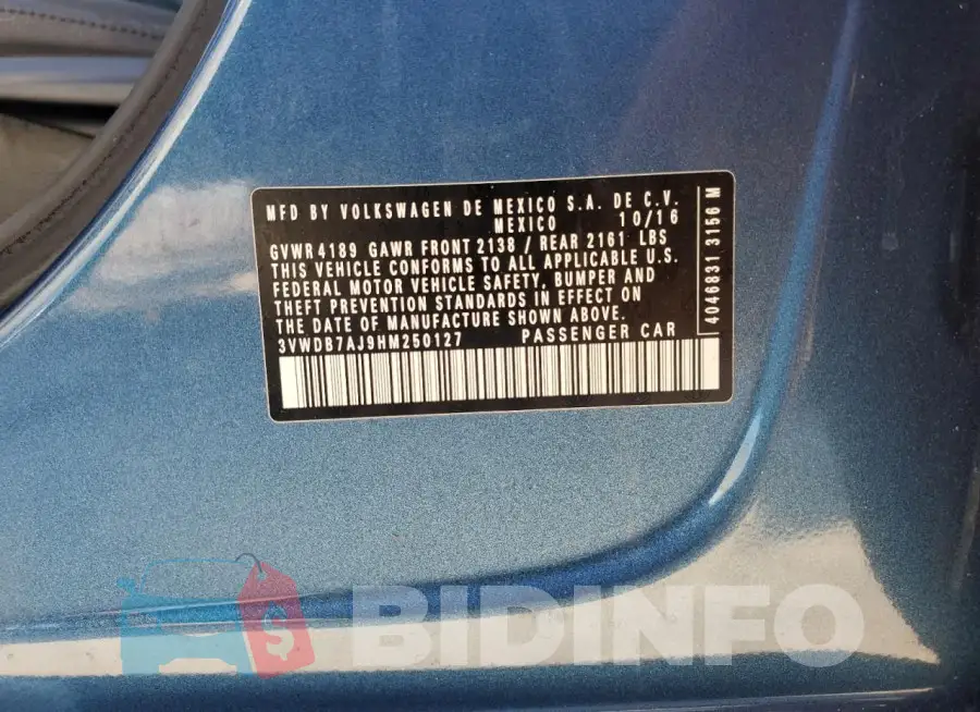 3VWDB7AJ9HM250127 Photo# 12