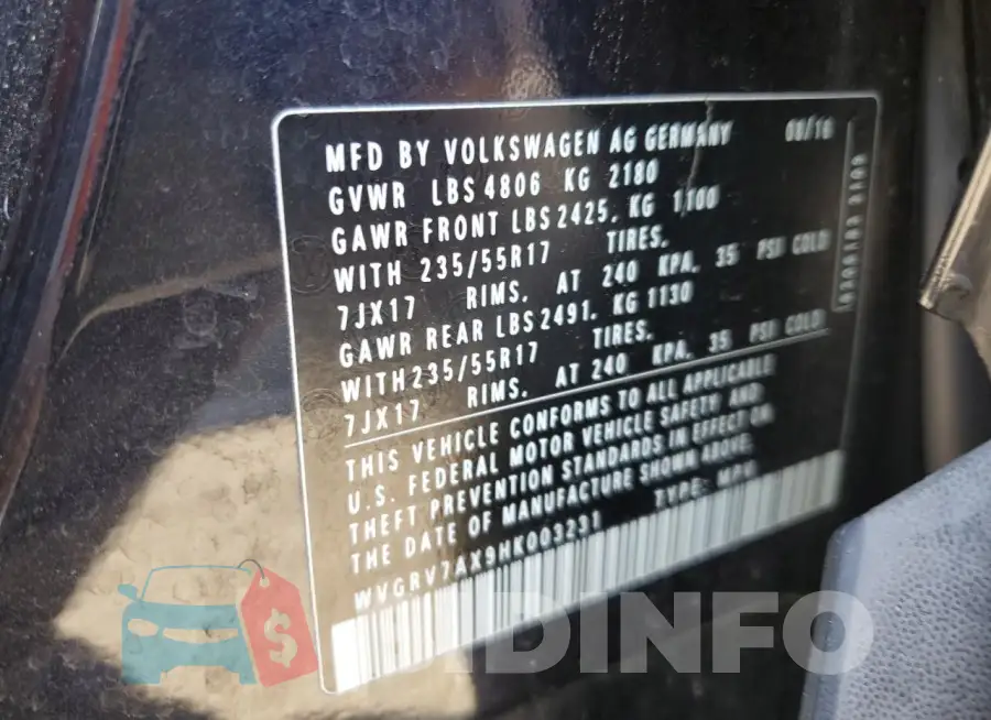WVGRV7AX9HK003231 Photo# 14