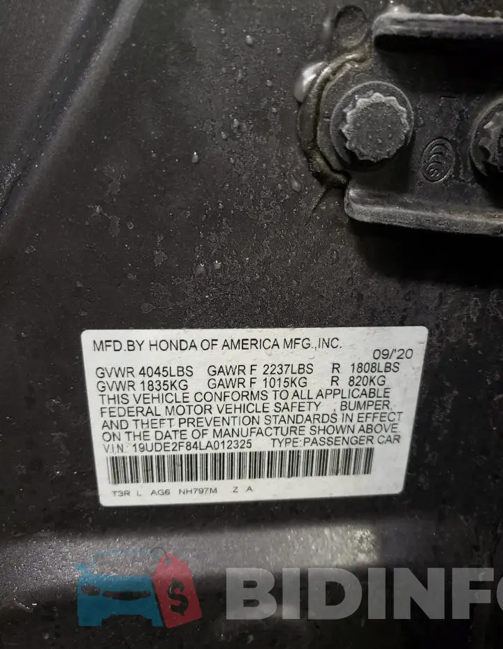 19UDE2F84LA012325 Photo# 12