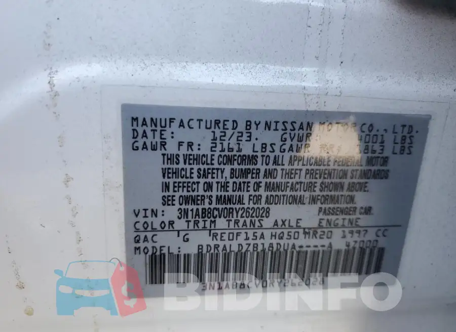 3N1AB8CV0RY262028 Photo# 12